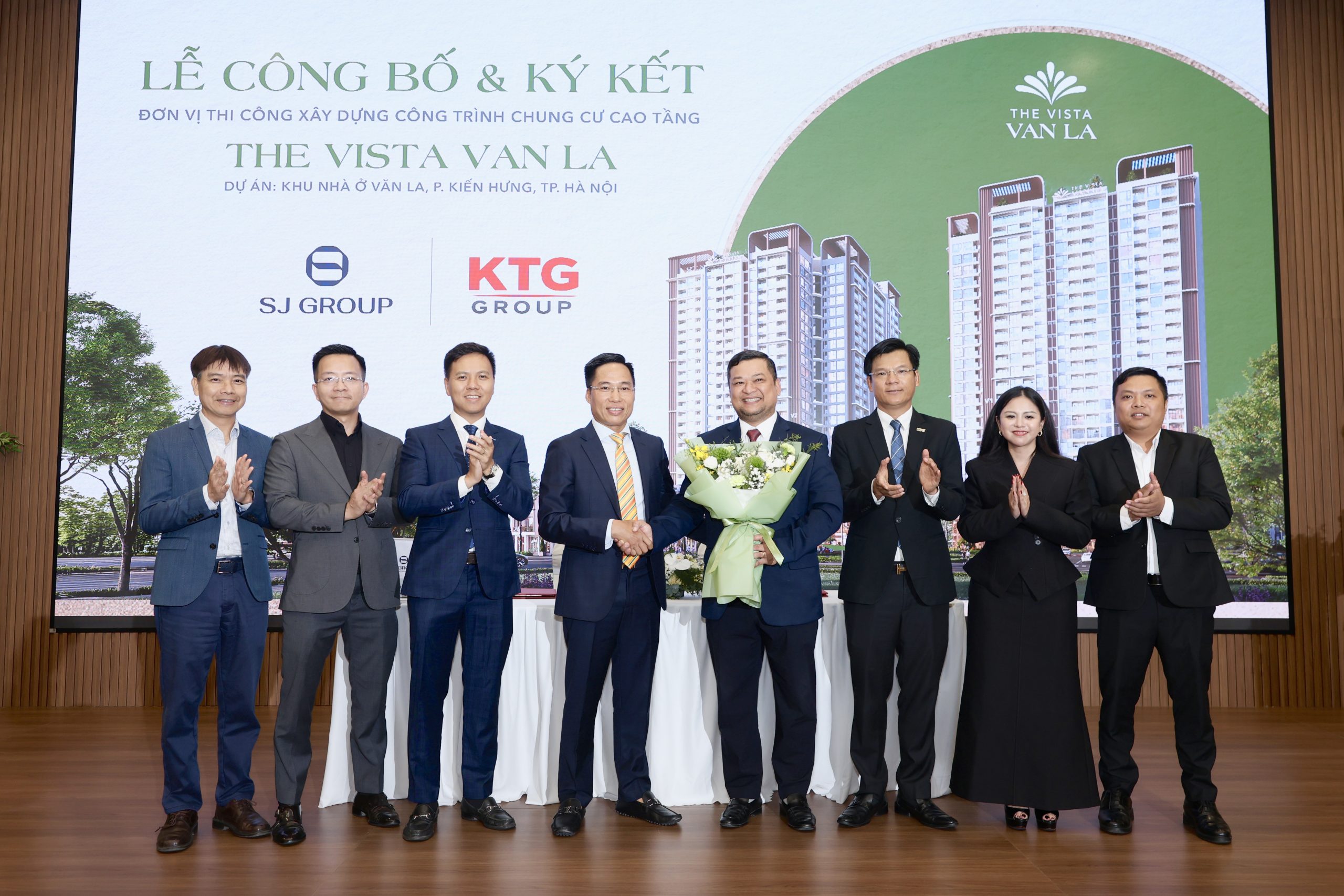 SJ Group ký hợp đồng thi công hai tòa V1 & V2 dự án The Vista Van La cùng KTG Group